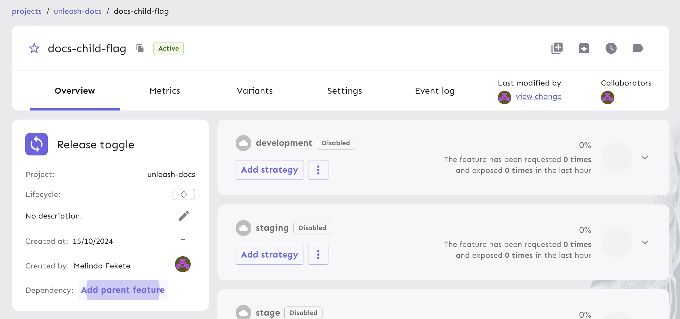 Feature lifecycle